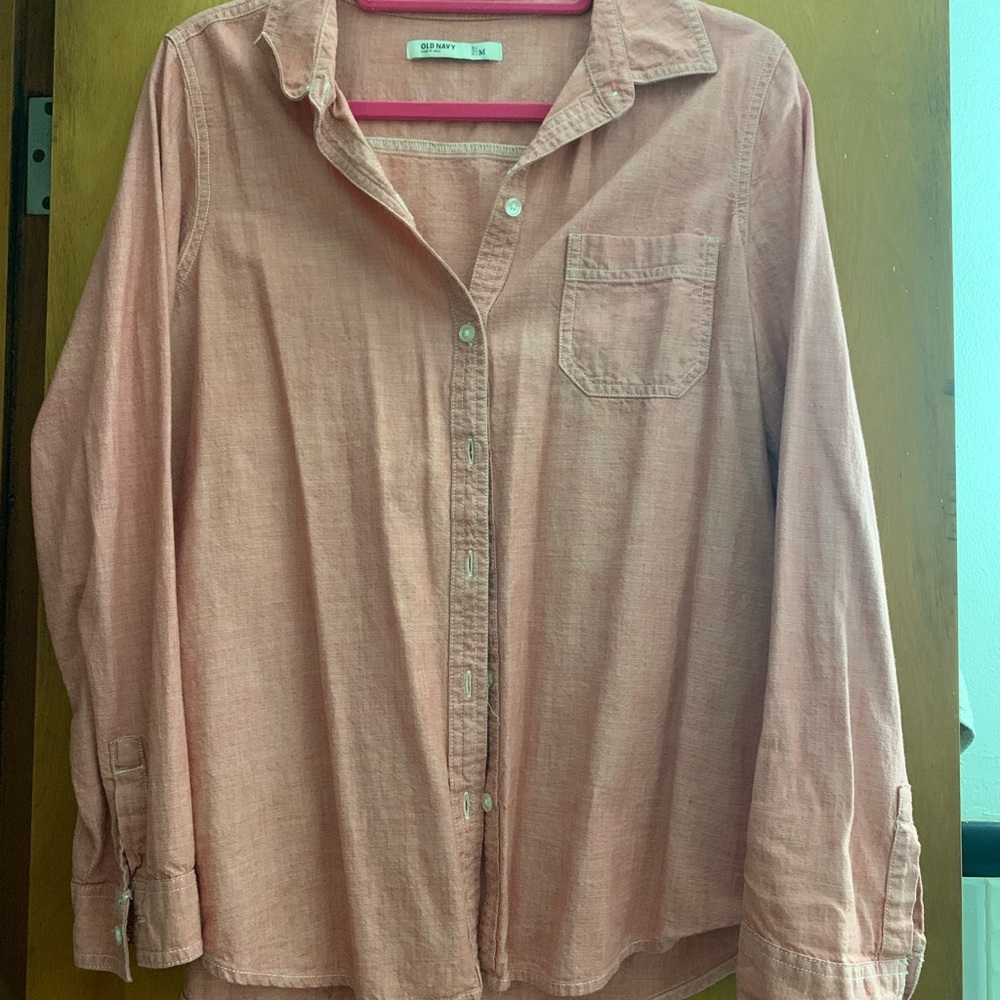 Salmon colored button up